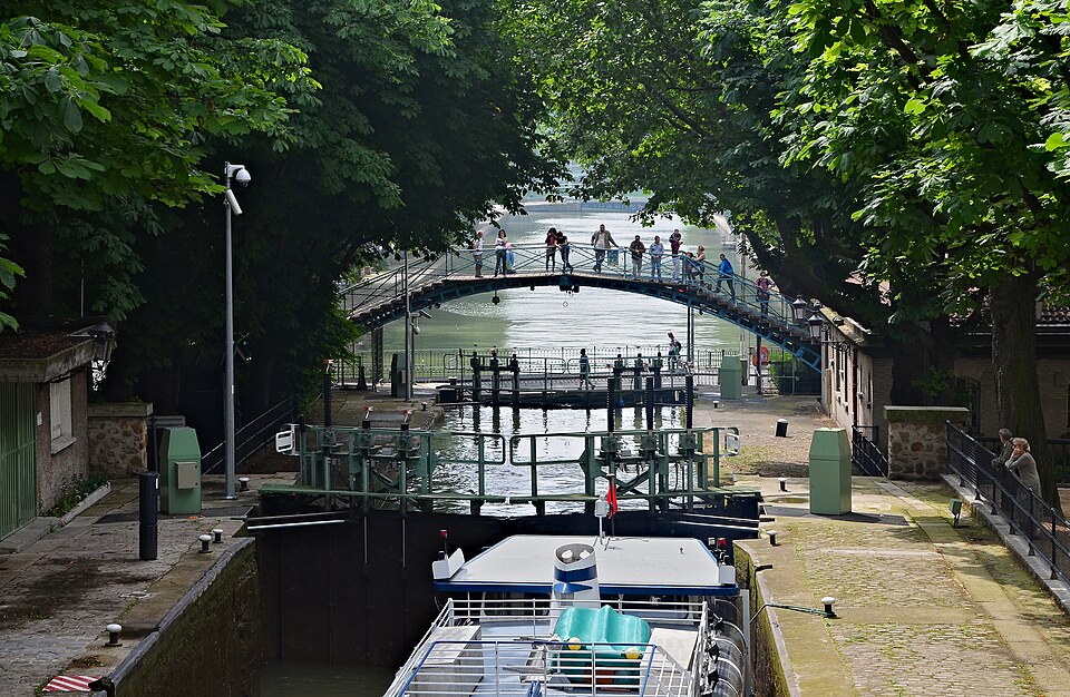 Locks and iron footbridges on the Canal Saint-Martin